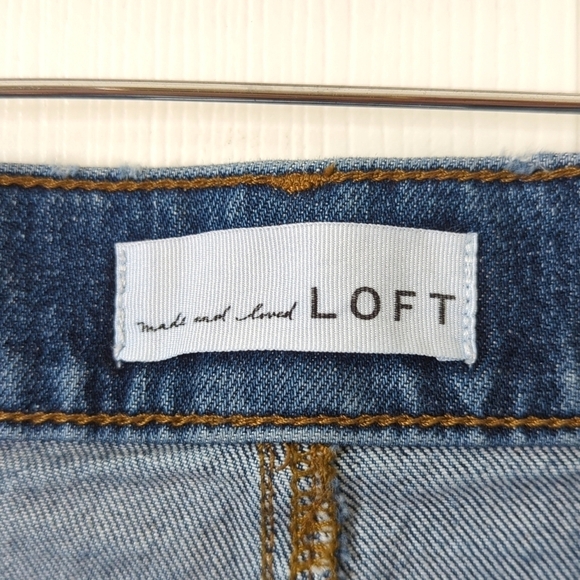 Loft Classic Medium Wash High Waist Slim Straight Leg Ankle Cropped Jeans 30/10 - Picture 8 of 15